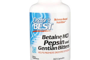 Бетаин HCL и Пепсин Betaine HCL & Pepsin Doctor's Best 360 капсул