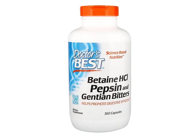 Бетаин HCL и Пепсин Betaine HCL & Pepsin Doctor's Best 360 капсул