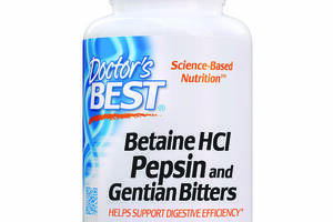 Бетаина гидрохлорид Doctor's Best Betaine HCL, Pepsin and Gentian Bitters 360 Caps DRB-00315