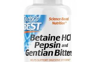 Бетаина гидрохлорид Doctor's Best Betaine HCL Pepsin and Gentian Bitters 120 Caps