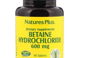 Бетаина гидрохлорид Nature's Plus Betaine Hydrochloride 600 mg 90 Tabs NAP-04370
