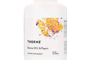 Бетаина гидрохлорид + пепсин Betaine HCL & Pepsin Thorne Research 450 капс.