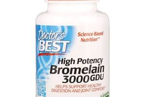 Бромелайн Doctor's Best Bromelain 3000 GDU, High Potency 500 mg 90 Veg Caps DRB00215