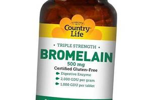 Бромелайн, Triple Strength Bromelain, Country Life 60таб (69124003)