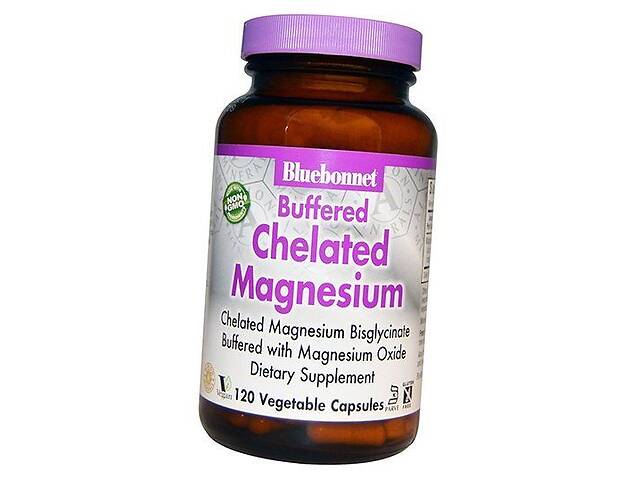 Буферизованный хелатный магний Buffered Chelated Magnesium Bluebonnet Nutrition 120вегкапс (36393060)