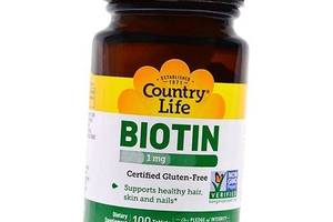 Биотин Biotin 1000 Country Life 100таб (36124045)