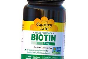 Биотин Biotin 5000 Country Life 60вегкапс (36124037)