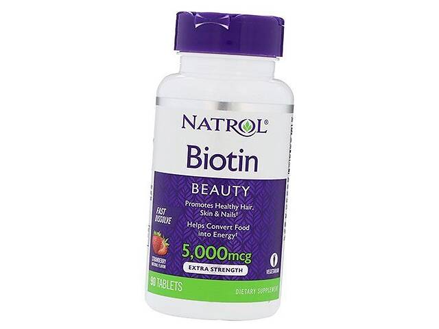 Биотин Biotin 5000 Natrol 90таб Клубника (36358041)