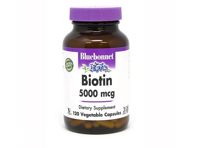 Биотин Bluebonnet Nutrition Biotin 5000 mcg 120 Veg Caps BLB0448