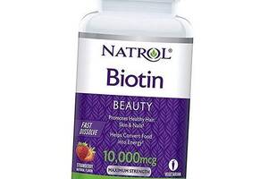 Биотин быстрорастворимый Biotin Fast Dissolve 10000 Natrol 60таб Клубника (36358020)