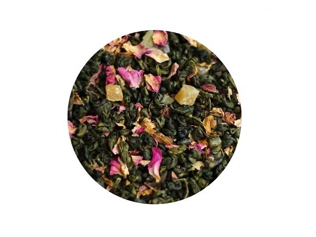 Чай зеленый с ароматом персика и чайной розы Персик-Роза ТМ Камелия 1 кг