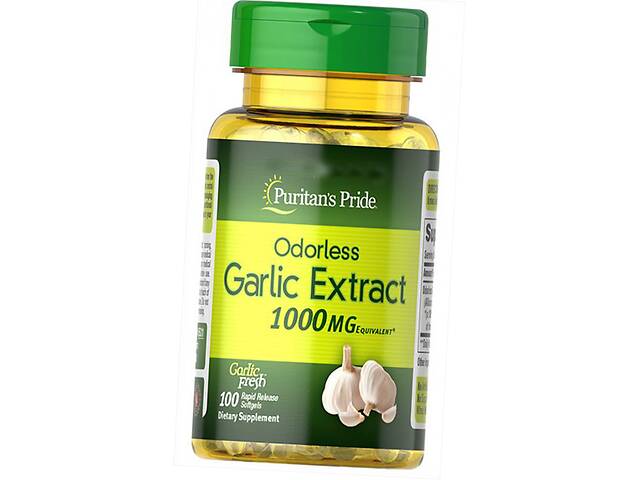 Чеснок без запаха Odorless Garlic 1000 Puritan's Pride 100гелкапс (71367011)