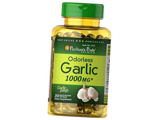 Чеснок без запаха Odorless Garlic 1000 Puritan's Pride 250гелкапс (71367011)
