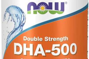 Докозагексаеновая кислота (ДГК) DHA-500 Now Foods двойная сила 90 гелевых капсул