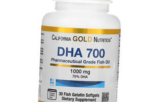 Докозагексаеновая Кислота DHA 700 Fish Oil Pharmaceutical Grade California Gold Nutrition 30гелкапс (67427008)