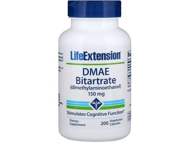 Диметиламиноэтанол Life Extension DMAE Bitartrate 150 mg 200 Veg Caps