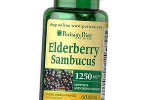 Экстракт Бузины Elderberry Sambucus 1250 Puritan's Pride 60гелкапс (71367079)