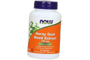 Экстракт Горянки и Мака Тонизирующее средство для женщин и мужчин Horny Goat Weed Extract 750 Now Foods 90таб (08128013)