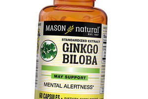 Экстракт Гинкго Билоба Ginkgo Biloba 60 Mason Natural 60капс (71529020)