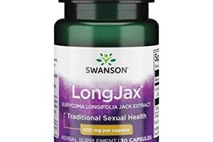 Экстракт корня Эврикомы Swanson LongJax Eurycoma Longifolia Jack 400 mg 30 Caps