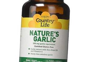 Экстракт масла чеснока без запаха Nature's Garlic 500 Country Life 180гелкапс (71124004)