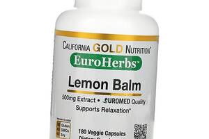 Экстракт Мелиссы Лекарственной EuroHerbs Lemon Balm Extract California Gold Nutrition 180вегкапс (71427003)