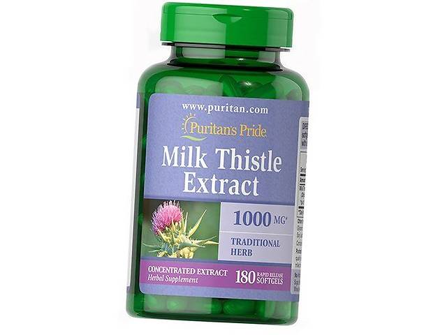 Экстракт расторопши Milk Thistle 4:1 Extract 1000 Puritan's Pride 180гелкапс (71367012)