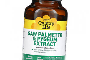 Экстракт Серенои и Пиджеума Saw Palmetto & Pygeum Extract Country Life 90вегкапс (71124009)