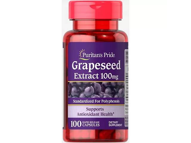 Экстракт виноградных косточек Puritan's Pride Grape Seed Extract 100 mg 100 Caps