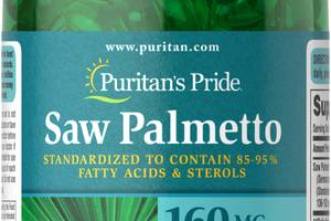 Экстракты ягод сереноа Puritan's Pride Saw Palmetto Extract 160 mg 60 Caps