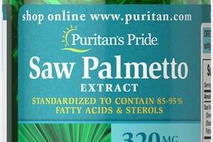 Экстракты ягод сереноа Puritan's Pride Saw Palmetto Extract 320 mg 60 Caps