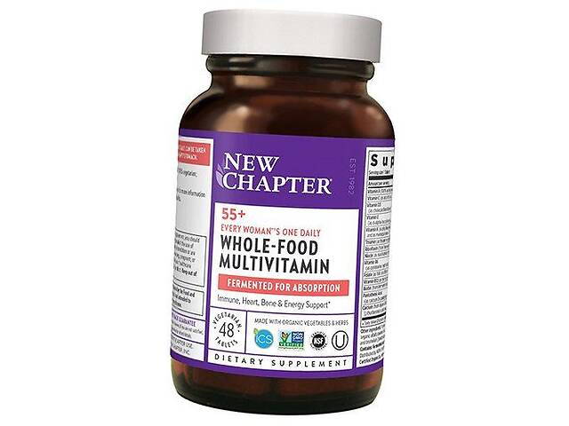 Ежедневные мультивитамины для женщин 55 + Every Woman's 55+ One Daily Multivitamin New Chapter 48вегтаб (36377022)