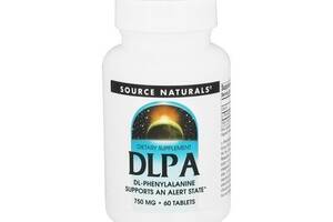 Фенилаланин Source Naturals DLPA 750 mg 60 Tabs