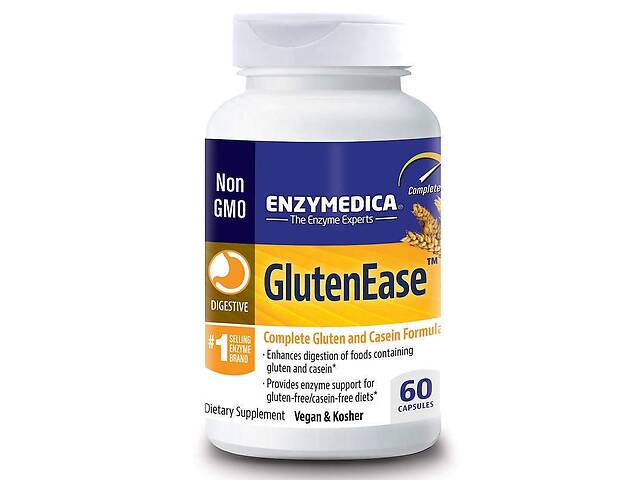 Ферменты для переваривания глютена GlutenEase Enzymedica 60 капсул