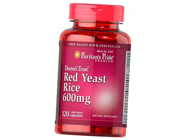 Ферментированный Красный дрожжевой рис Red Yeast Rice 600 Puritan's Pride 120капс (71367029)