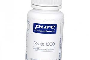 Фолат, метафолін, Folate 1000, Pure Encapsulations 90капс (36361039)