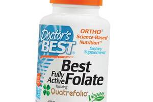 Фолат с кватрофоликом Fully Active Folate 400 Doctor's Best 90вегкапс (36327016)