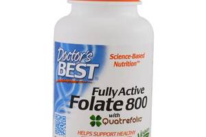 Фолат с кватрофоликом Fully Active Folate 800 Doctor's Best 60вегкапс (36327041)