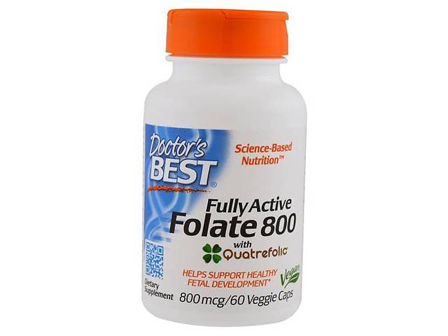 Фолат с кватрофоликом Fully Active Folate 800 Doctor's Best 60вегкапс (36327041)