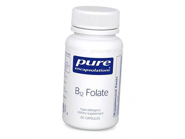 Фолат и Витамин В12 B12 Folate Pure Encapsulations 60капс (36361058)