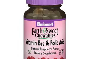 Фолиевая кислота Bluebonnet Nutrition Earth Sweet Chewables Vitamin B12 & Folic Acid 180 Chewable Tabs Raspberry