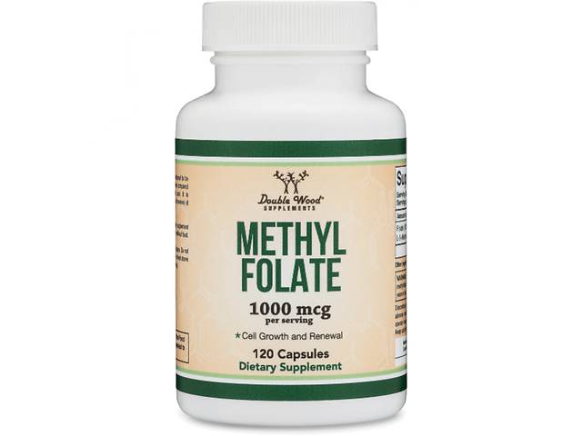 Фолиевая кислота Double Wood Supplements Methylfolate 1000 mcg 5-MTHF (1700 DFE) 120 Caps
