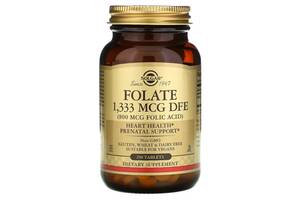 Фолиевая кислота Solgar Folate 1333 mcg DFE (Folic Acid 800 mcg) 250 Tabs