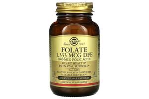 Фолиевая кислота Solgar Folate 1333 mcg DFE (Folic Acid 800 mcg) 250 Veg Caps