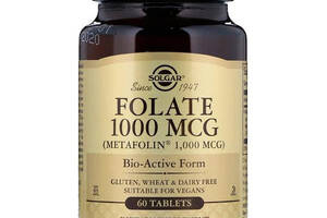 Фолиевая кислота Solgar Folate (as Metafolin) 1000 mcg 60 Tabs