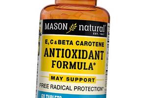 Формула Антиоксидантов Витамины А С и Е Vitamin E C & Beta Carotene Antioxidant Formula Mason Natural 60таб (36529002)