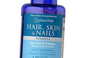 Формула для кожи волос и ногтей Hair Skin & Nails Formula Puritan's Pride 120каплет (36367174)