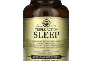 Формула для сна Sleep Solgar тройного действия 60 трехслойных таблеток