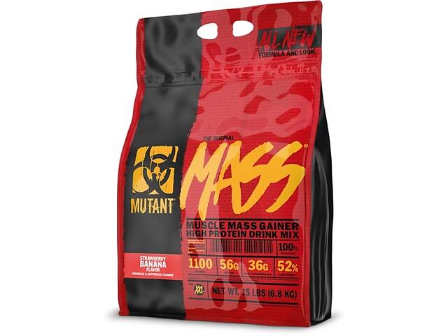 Гейнер Mutant Mass 6800 g /24 servings/ Strawberry Banana
