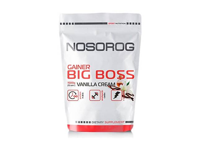 Гейнер Nosorog Nutrition Big Boss 1500 g /15 servings/ Vanilla Cream